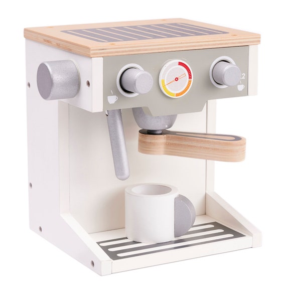 Cafetière, machine à café en bois, cafetière jouet avec ensemble