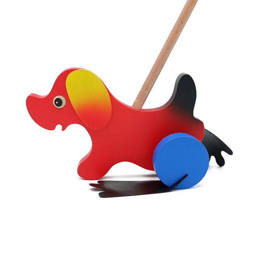 Wooden Push Along Toy Wooden Dog Toddler Toys Toddler Gift Etsy