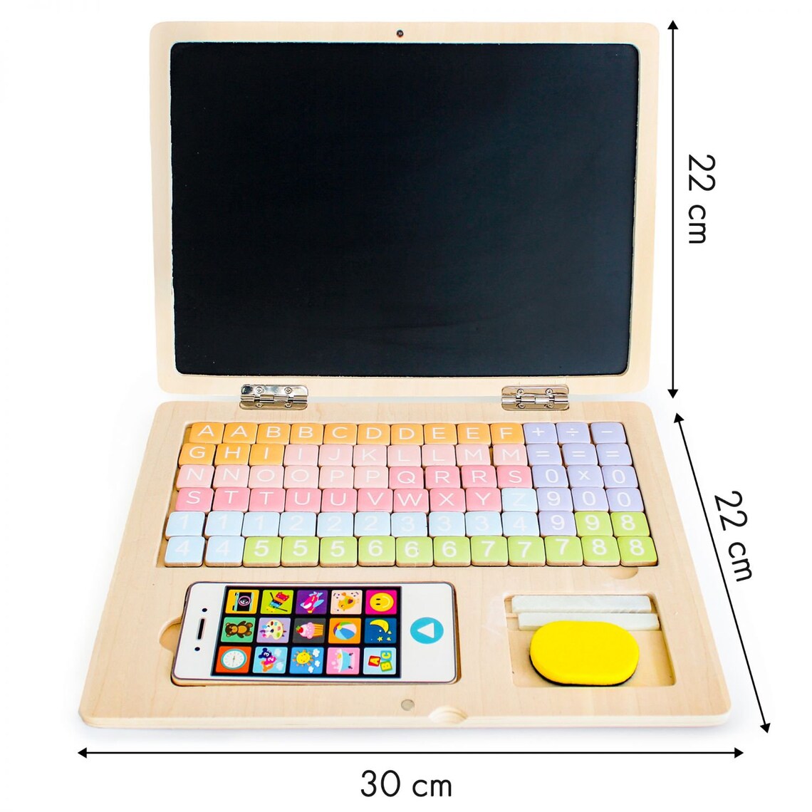 Wooden Educational Laptop With Board and Letters Etsy