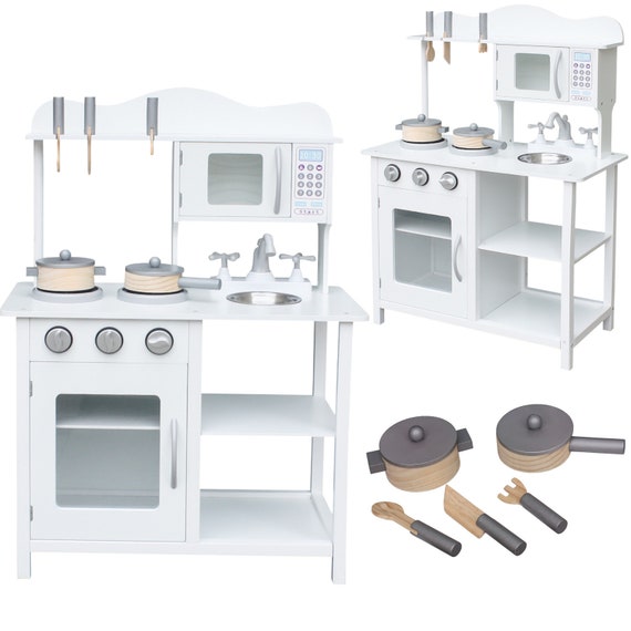 Cucina giocattolo in legno, cucina per bambini, giocattoli da cucina,  giocattoli in legno, mensola in legno, panca per bambini, -  Italia