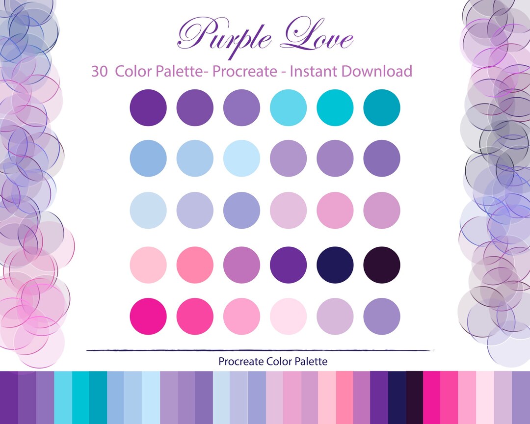 Purple Love . Procreate Color Palette | Instant Download | Procreate ...