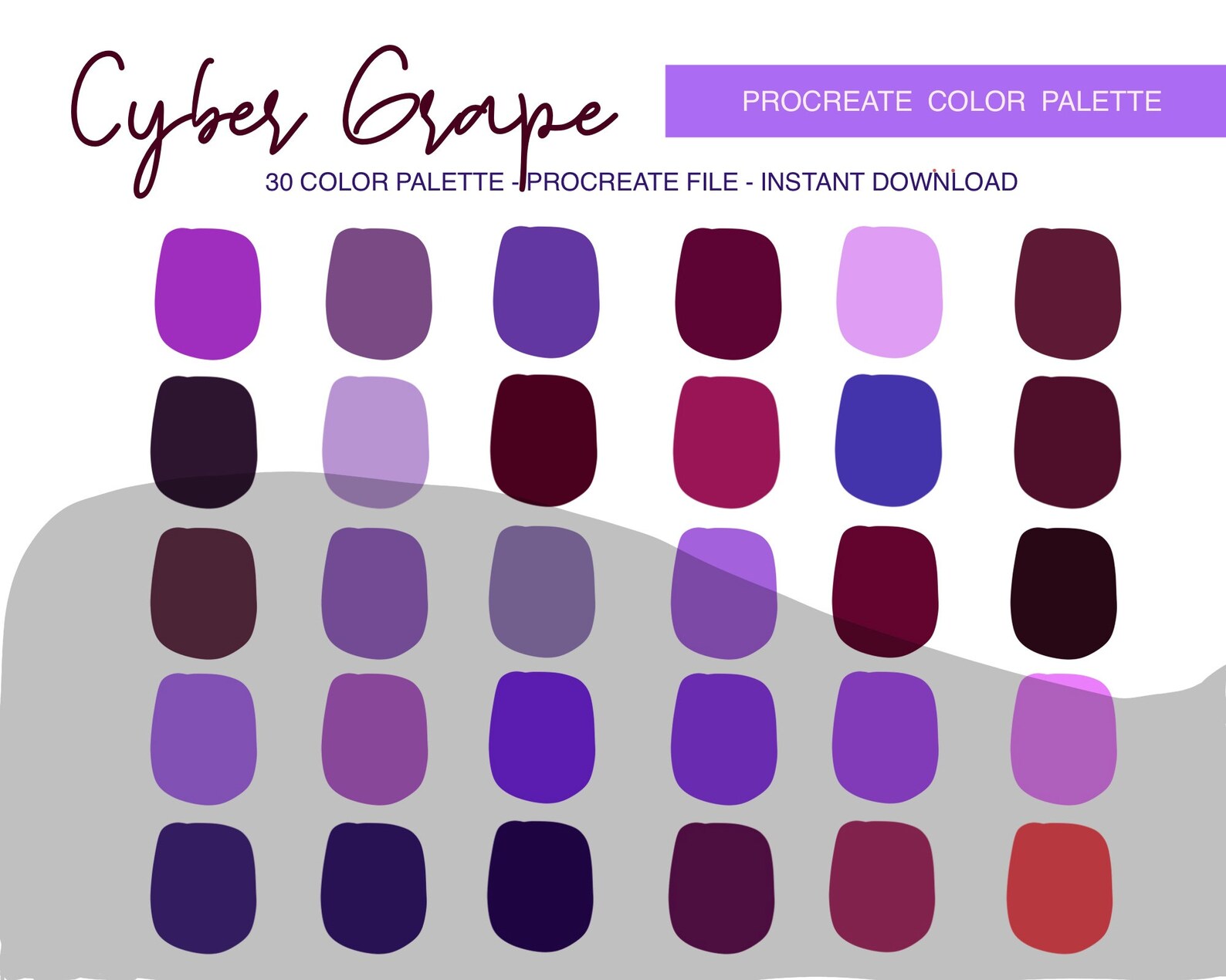 Purple/procreate Color Palette/ Digital Color Palette / Procreate for ...
