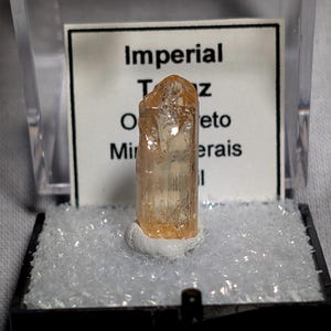 Imperial topaz thumbnail mineral specimen from Ouro Preto, Minas Gerais, Brazil - 9.0 carats