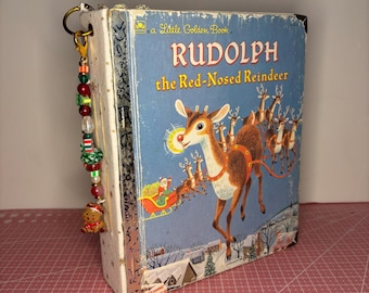 Vintage Rudolph the Red Nosed Reindeer Little Golden Book Junk Journal