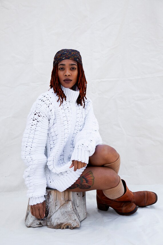 Vintage White Oversized Sweater