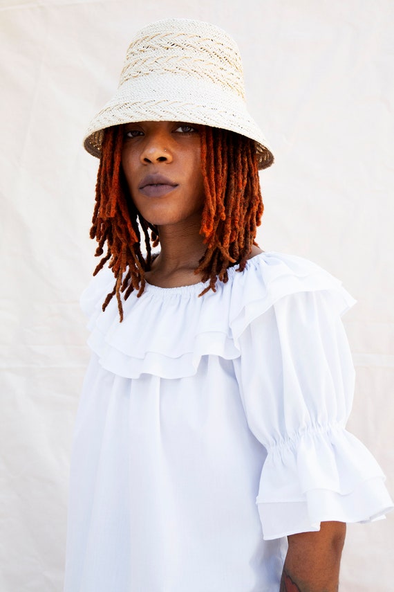 Vintage White Ruffle Blouse
