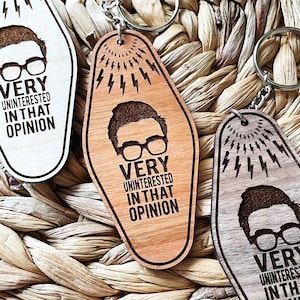 David Rose, Schitts Creek Engraved Keychain, Motel tag, Wooden Keychain, David Rose Gift, Schitts Creek Gift, Ew David, Engraved Motel Tag