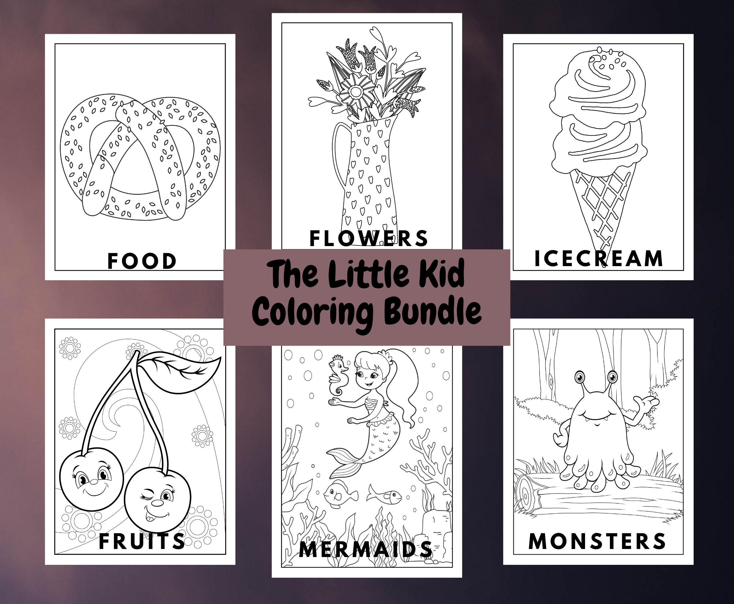 Little Kids Coloring Pages Coloring book bundle For | Etsy