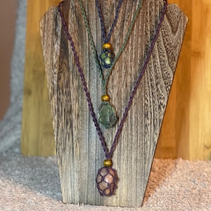 Macramé Crystal Necklaces | Lemon Jade | Fluorite | Moonstone | Sunstone