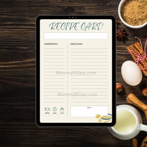 Digital Recipe Cards for GoodNotes