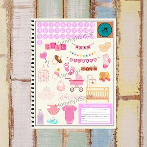 Baby GIRL Pre Cropped Digital Stickers | Date Dots | Good Notes | Digital Planning