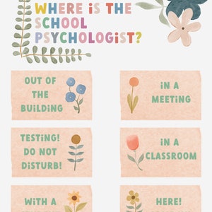 School Psychology Office Door Sign Where is the School Psychologist ...