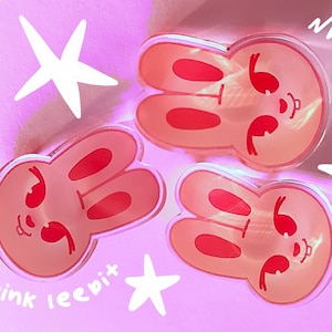 Pink Leebit acrylic pin