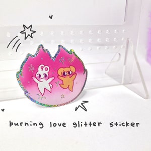 Brennende Liebe Glitzer-Vinyl-Sticker