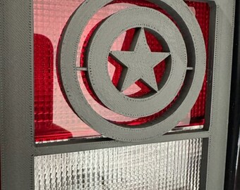 America Circle with Star in 3D - Black for Jeep Wrangler JK/JKU/JL Rear Tail Light Covers (2019-2026) non Led Version)  Usa Pride