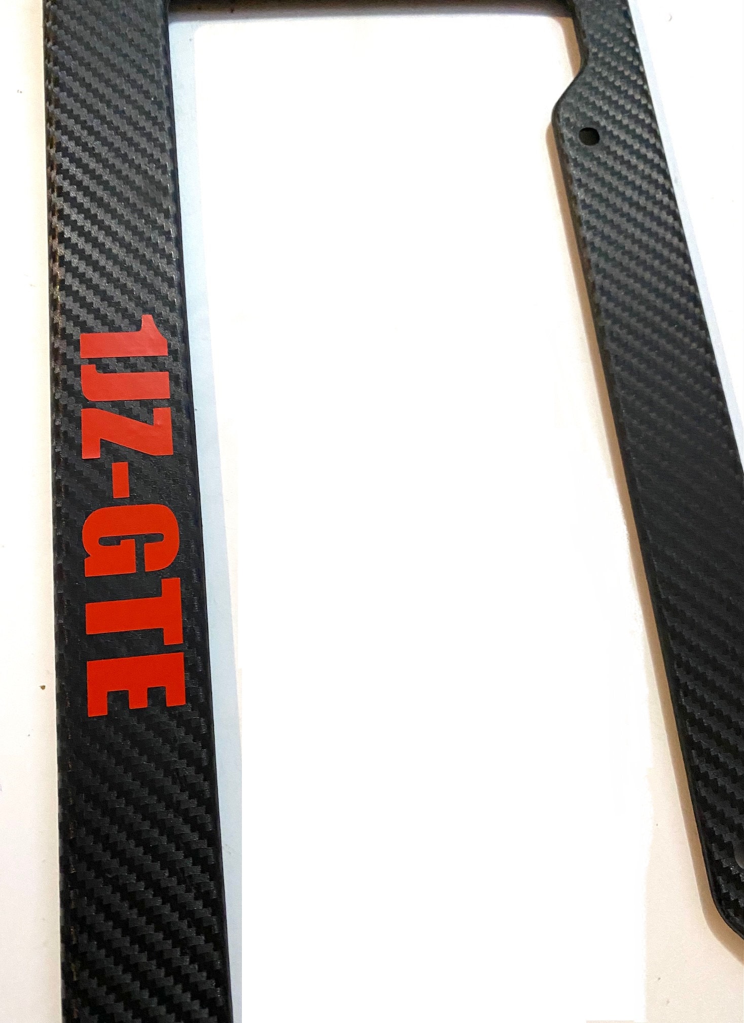 1JZ-GTE Engine Code - Carbon Fiber With RED - Automotive License Plate ...