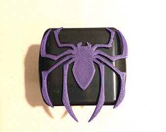 Spider in 3D - 2 inch Trail Hitch Cover -Black with Purple - Cool Design Satin Monster Design