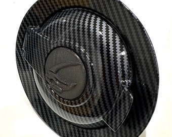 Mudhorn en 3D - Fibra de carbono con negro para tapa de gasolina Dodge Challenger 2008 -2021 - Cool Mud Horn Rhino