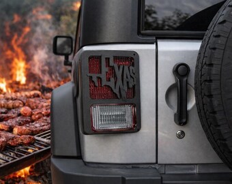 Texas Words pride in 3D -Various Colors For Jeep Wrangler JK/JKU Rear Tail Light Covers (07-18) Love Pride Texans BBQ barbecues