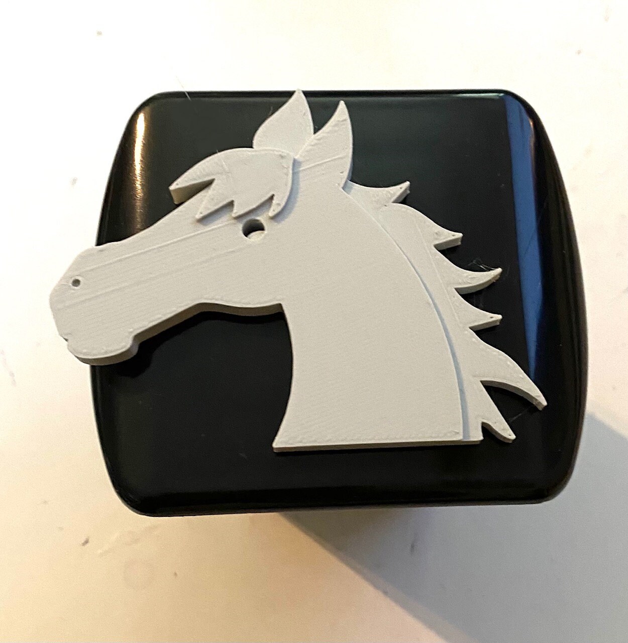 I Love Horses Unicorn Horse Head in 3d 2 inch Trailer Hitch Cover Black with Brown
