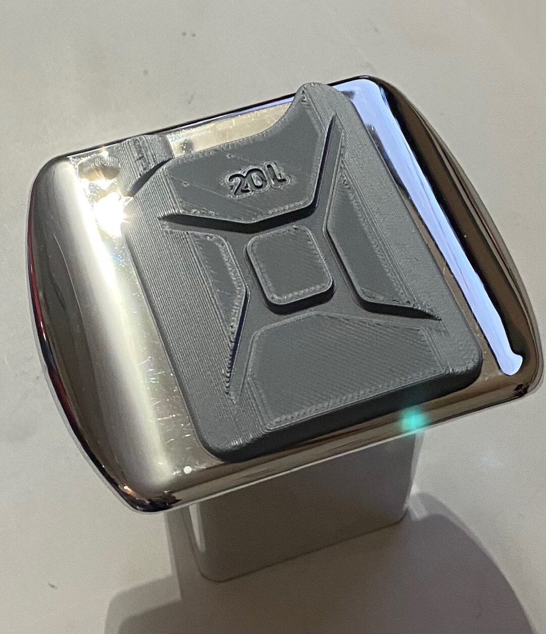 Fuel Cell off Road in 3d Chrome With Grey 2 Inch Trailer Hitch Cover