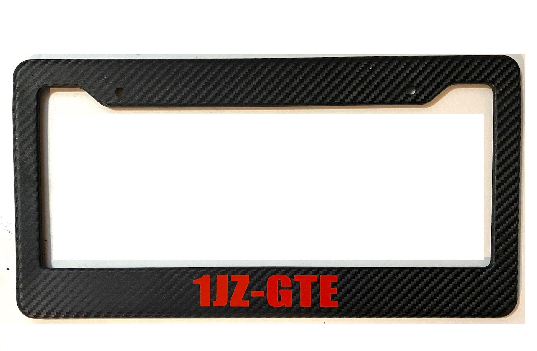1JZ-GTE Engine Code - Carbon Fiber With RED - Automotive License Plate ...