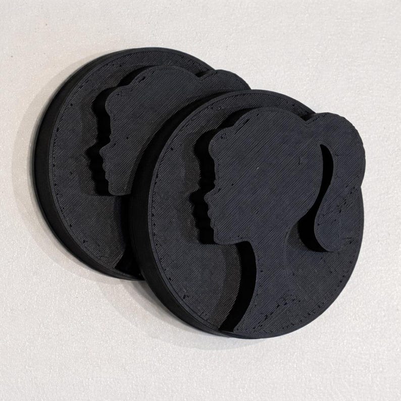 Girl Head Pony Tail Silhouette in 3D - Various Colors - For Jeep Wrangler JK/JKU/JL Key Lock Cap Hole Cover (07-24) Must have Accessory image 4