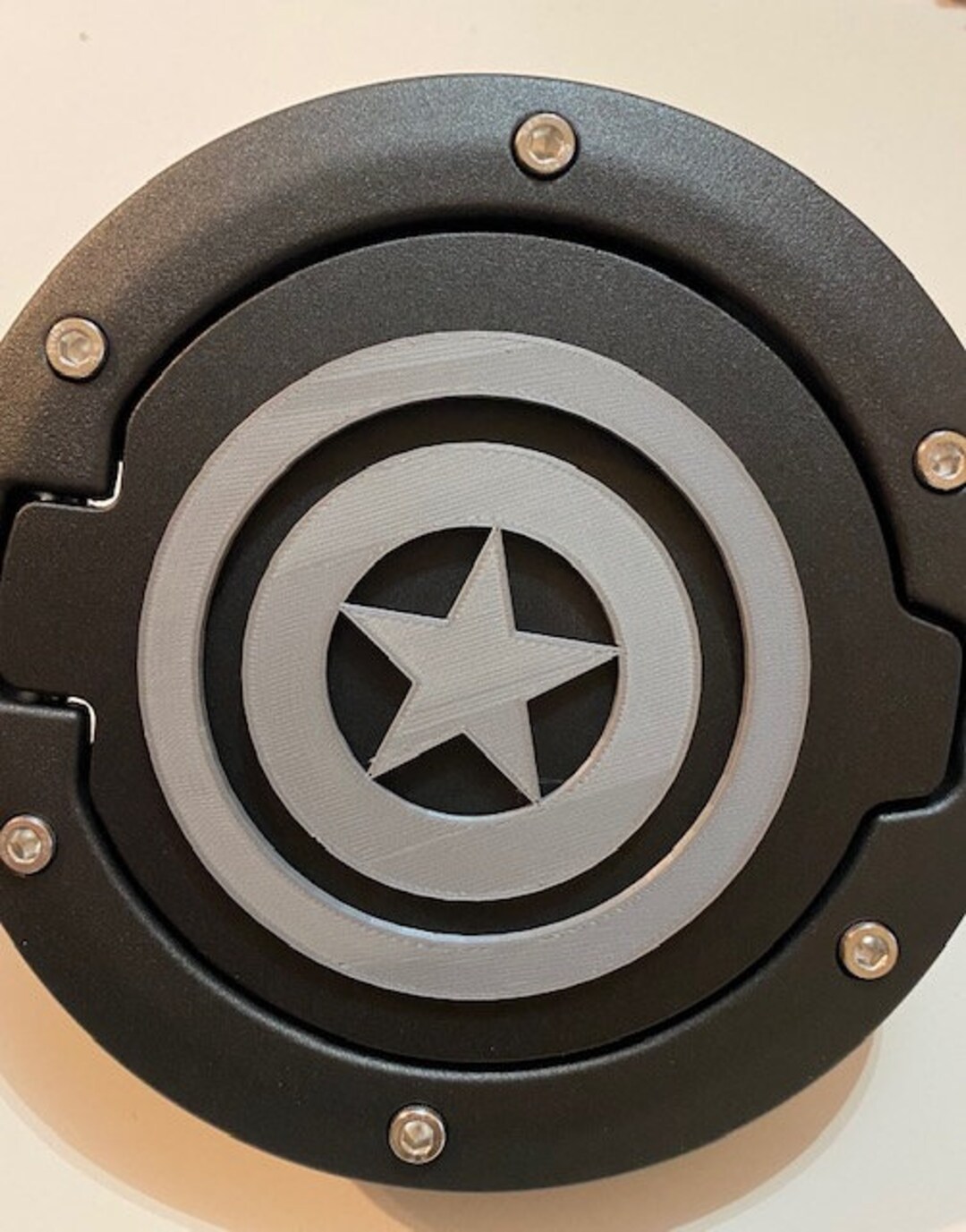 Captain America STAR in 3D Black With Grey for Jeep Wrangler - Etsy Norway