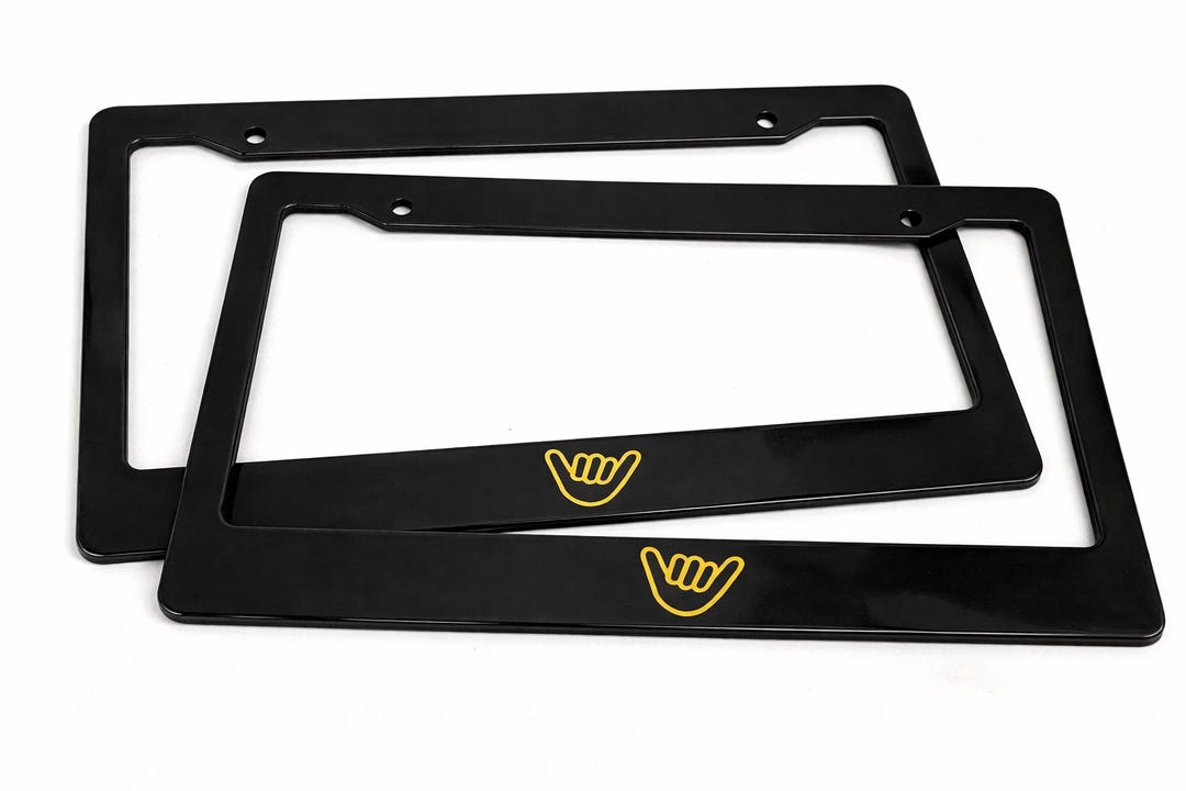 Hawaiian Shaka - Black With Various Colors Automotive License