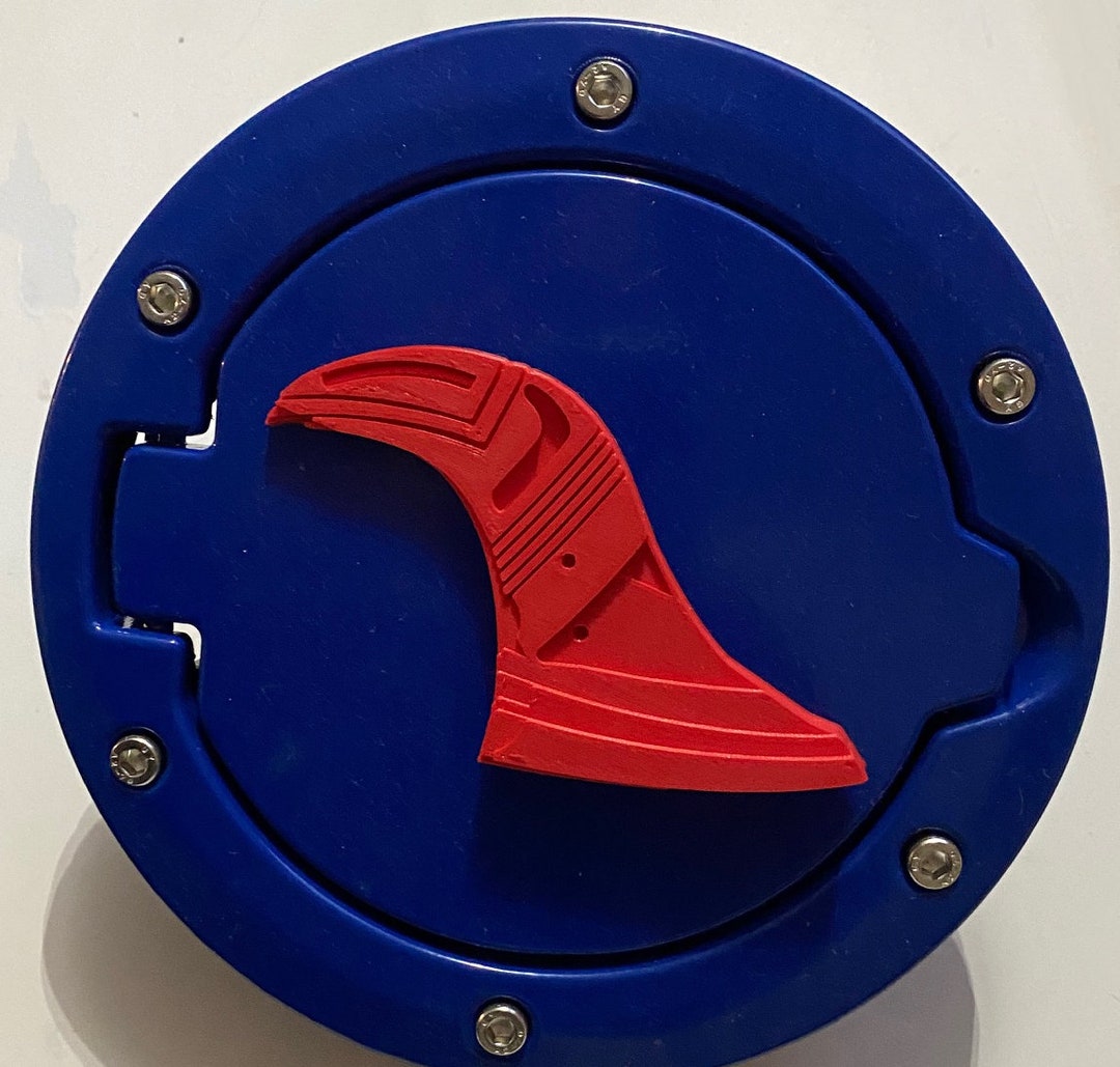 Yondu Fin Blade in 3D - Blue W Red for Jeep Wrangler Gas Cap Cover ...
