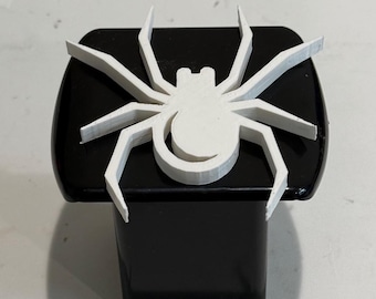 Wdowa Pająk w 3D Czarny z Białym 2-calowym pokrowcu na zaczep przyczepy - Crawler Spiders Creepy Tarantula