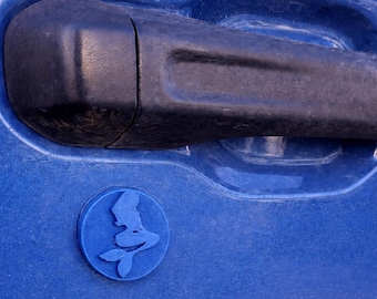 Mermaid in 3D - Black - For Jeep Wrangler JK/JKU/JL Key Lock Cap Hole Cover  (07-24) Mermaids Tail Love Ocean