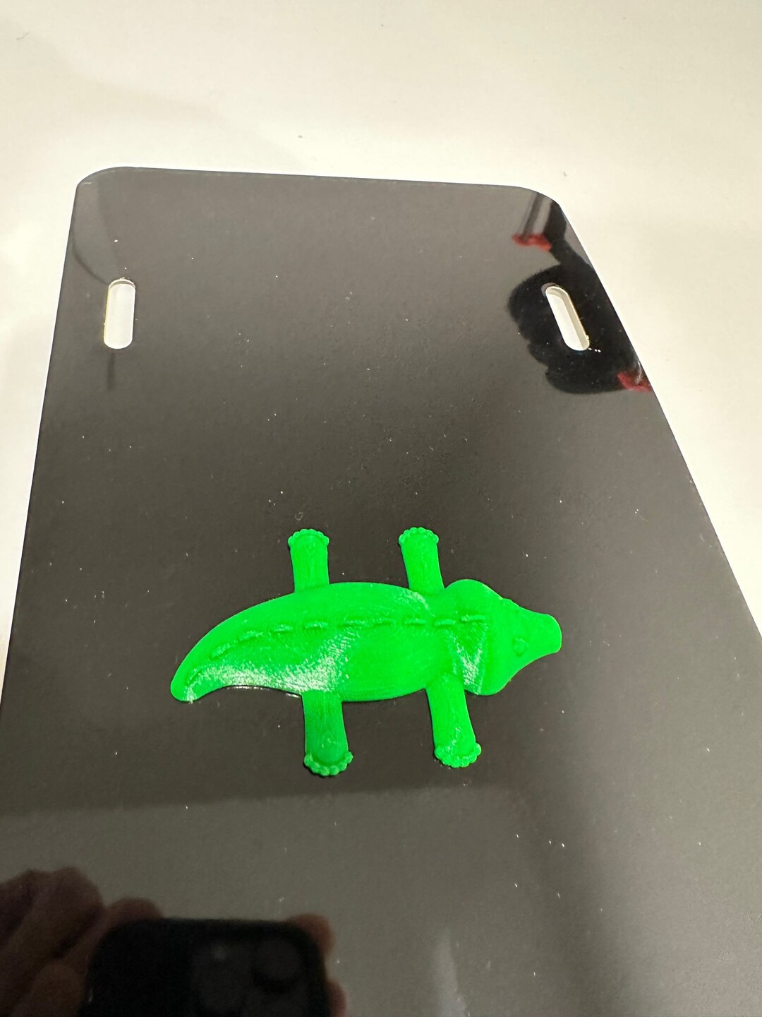 Alligator Crocodile Cuteness in 3D - Black With Green License Plate ...