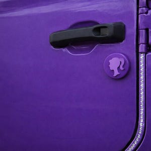 Girl Head Pony Tail Silhouette in 3D - Various Colors - For Jeep Wrangler JK/JKU/JL Key Lock Cap Hole Cover (07-24) Must have Accessory Purple
