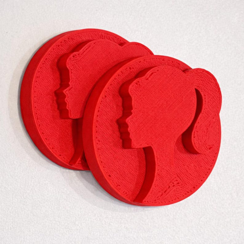 Girl Head Pony Tail Silhouette in 3D - Various Colors - For Jeep Wrangler JK/JKU/JL Key Lock Cap Hole Cover (07-24) Must have Accessory image 6