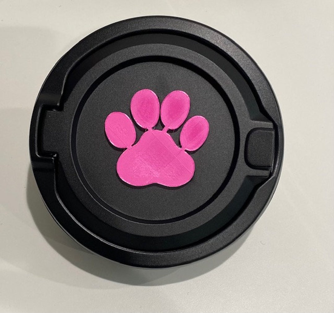 Dog Paw in 3d Black With Pink for Jeep Wrangler JK/JKU Flag Gas Cap