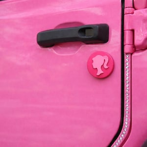 Girl Head Pony Tail Silhouette in 3D - Various Colors - For Jeep Wrangler JK/JKU/JL Key Lock Cap Hole Cover (07-24) Must have Accessory Pink