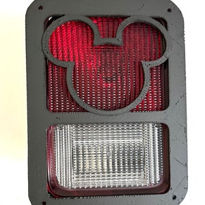 Mouse Ears Outline in 3D - Black For Jeep Wrangler JK/JKU Rear Tail Light Covers (07-18)  Cartoon Style - Cute Must Have