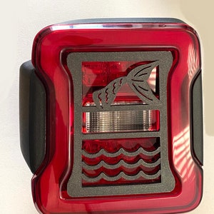 Mermaid Fins with Water in 3D for Jeep Wrangler Led Version JK/JKU/JL Rear Tail Light Covers (2019-2026) Led Version - Mystical Love