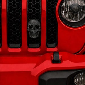 Love Skull Head in 3D Various Colors for Jeep and Trucks Grill Emblem - Halloween spooky  Ornament - Easy to install Skeleton