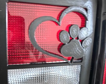 Paw print clearance tail light covers