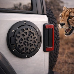 Gepardenmuster in 3d - Schwarz mit verschiedenen Farben Für Wrangler JK / JKU Flagge Gas Cap Cover - Cupid Love Tiger Style Cougar