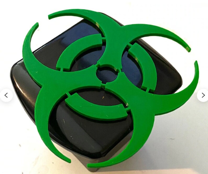 Biohazard Logo in 3d - Black With Various Colors 2 Inch Trailer Hitch ...
