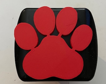 Wag More Doggy Paw Dog - Black with Red - 2 inch Trailer Hitch Cover -  Cute Love Pets