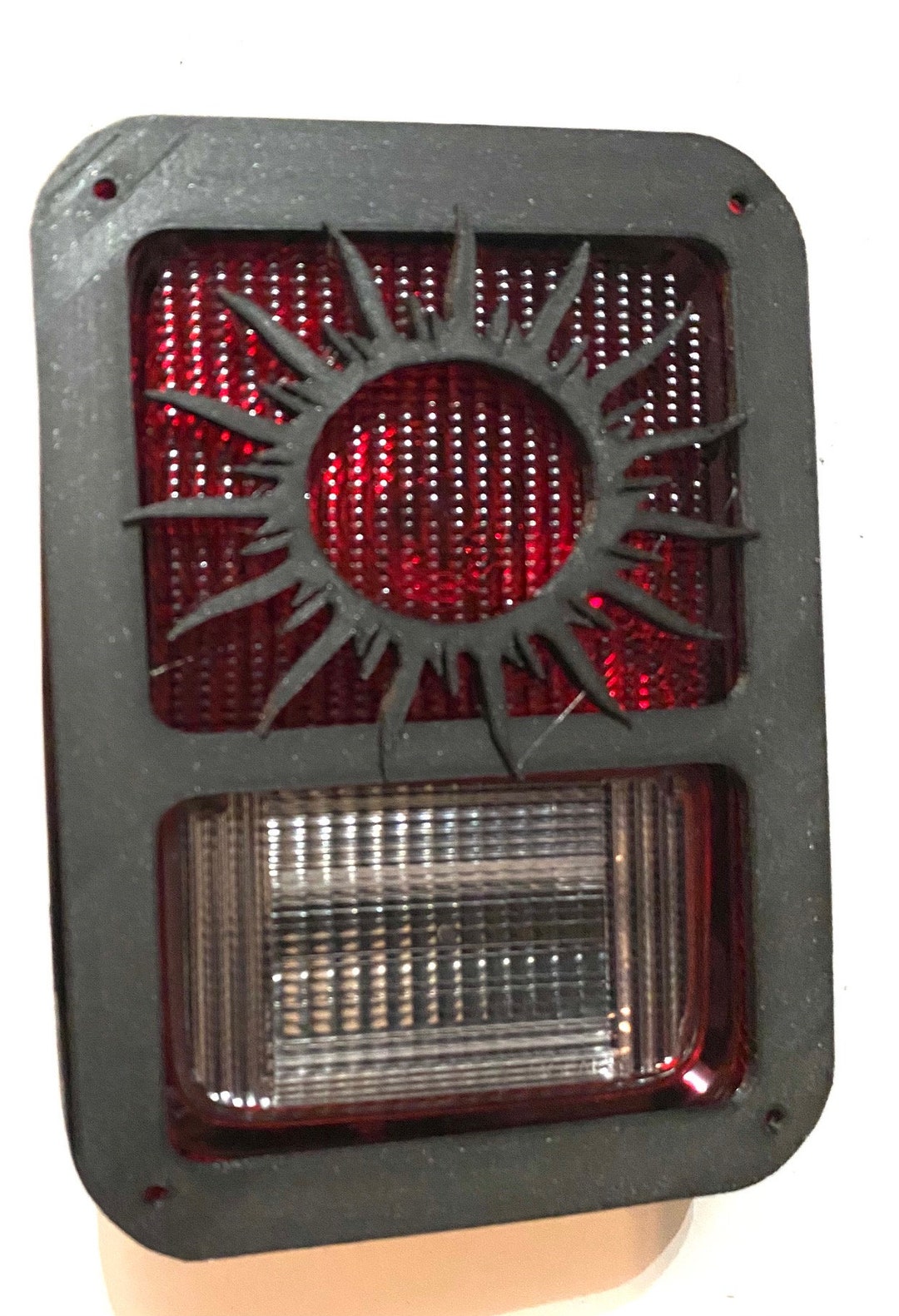 Sun Rays in 3D Black for Jeep Wrangler JK/JKU Rear Tail Light Covers 07