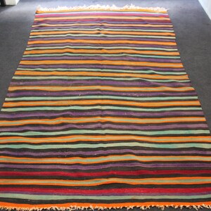 Striped Kilim Rug, 5.2 x 9.1 ft Rug, Turkish Area Rug, Bohemian Living Room Rug, Anatolian Kilim, Tribal Rug, Ethnic Rug, Wool Rug, Old Rug