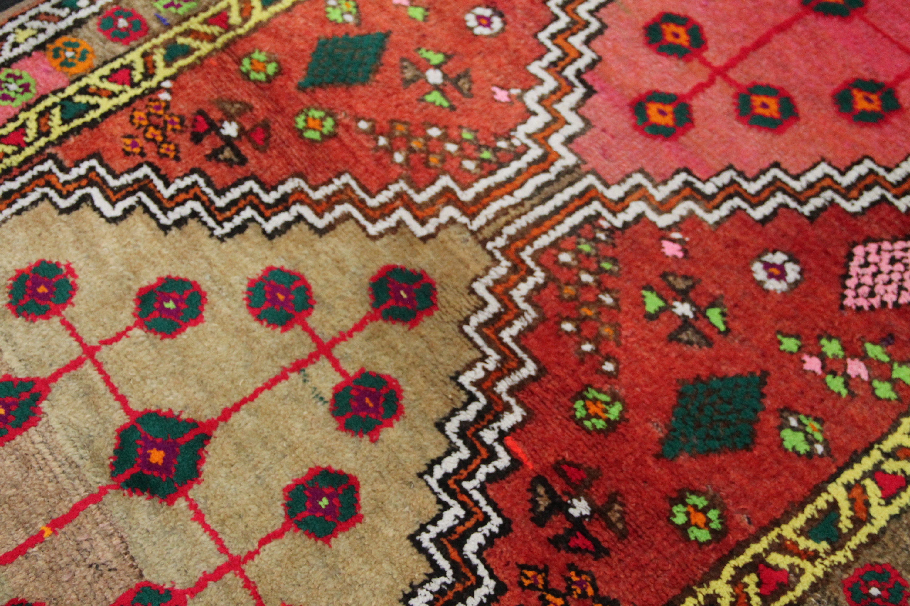 Colorful Boho Rug 3.6 x 7.2 ft Handmade Wool Rug Turkish Etsy