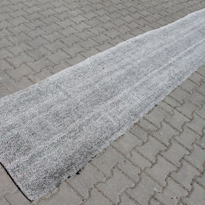 Gray Kilim Runner, 2.3 x 13.8 ft Rug, Gray Vintage Hallway Runner, Bohemian Handmade Runner, Wool Rug, Southwestern Kilim, Aztec Rug
