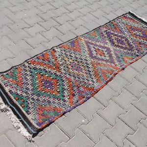 Vintage Kilim Runner, 1.9 x 6.9 ft Rug, Wool Rug, Handmade Rug, Turkey Rug, Floor Rug, Boho Rug, Bohemian Runner, Hallway Runner, Old Rug