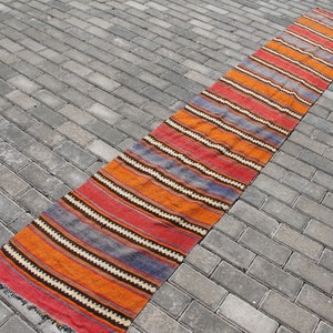 Tribal Runner Rug, 1.7 x 10.1 ft Rug, Turkish Kilim Runner, Ethnic Rug, Wool Rug, Hallway Runner, Vintage Rug, Southwestern Kilim, Floor Rug
